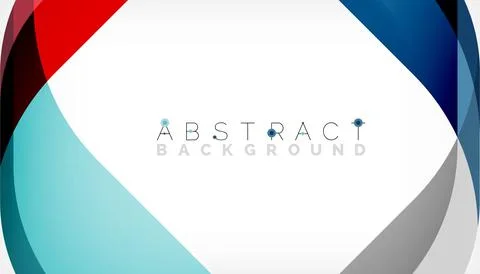 Abstract square shape with overlapping waves, minimal geometric background Stock Illustration