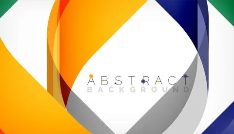 Abstract square shape with overlapping waves, minimal geometric background Stock Illustration