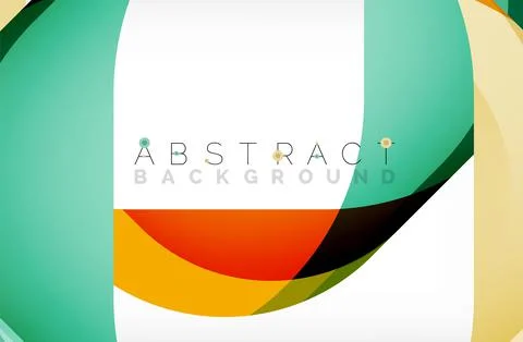 Abstract square shape with overlapping waves, minimal geometric background Illustrazione stock