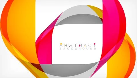 Abstract square shape with overlapping waves, minimal geometric background 스톡 일러스트