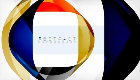 Abstract square shape with overlapping waves, minimal geometric background Illustrazione stock