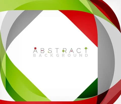 Abstract square shape with overlapping waves, minimal geometric background Stock Illustration