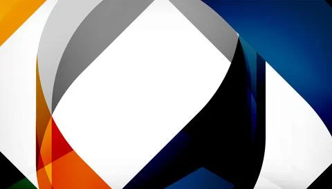 Abstract square shape with overlapping waves, minimal geometric background Illustrazione stock