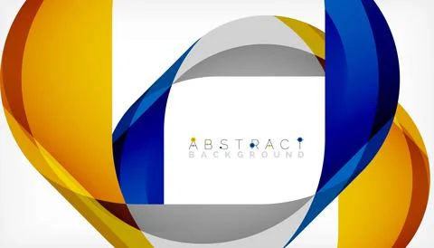 Abstract square shape with overlapping waves, minimal geometric background 스톡 일러스트