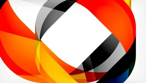 Abstract square shape with overlapping waves, minimal geometric background イラスト素材