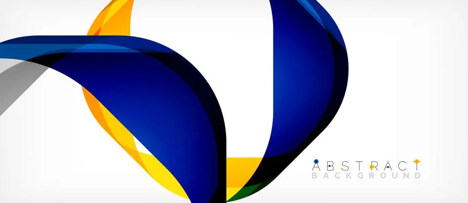 Abstract square shape with overlapping waves, minimal geometric background Illustrazione stock