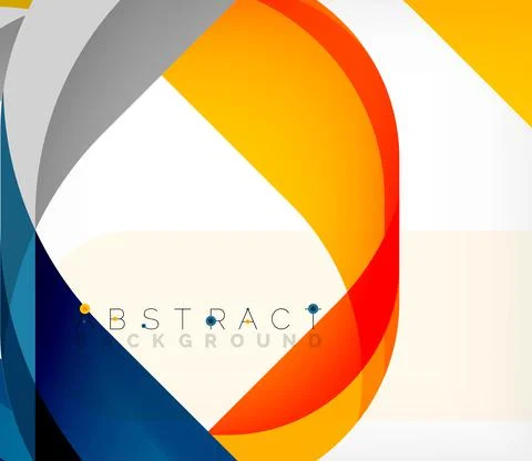 Abstract square shape with overlapping waves, minimal geometric background Stock Illustration