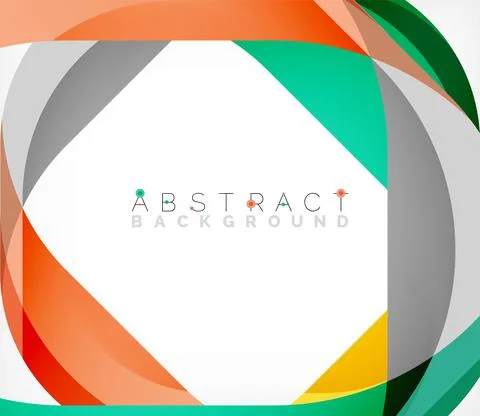 Abstract square shape with overlapping waves, minimal geometric background Illustrazione stock