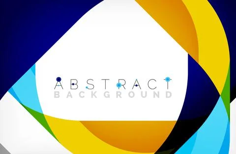 Abstract square shape with overlapping waves, minimal geometric background Stock Illustration
