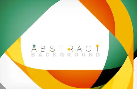 Abstract square shape with overlapping waves, minimal geometric background Stock Illustration