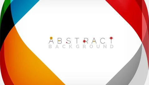 Abstract square shape with overlapping waves, minimal geometric background Stock Illustration