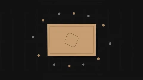 Abstract Square Shape Pulsing Animation on Orange Rectangle Background with.. Stock Footage 347562039