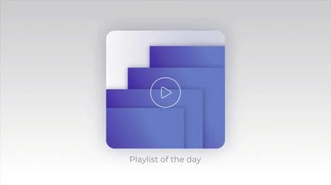 Abstract square shaped icon appear on a screen with a play triangular sign on it Stock Illustration