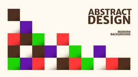 Abstract square shapes design. Modern brutalist poster in bold colors with Stock Illustration