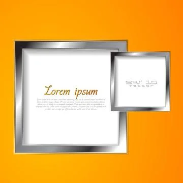 Abstract square shapes with silver frame. Vector background eps 10 Abstrac... Foto stock