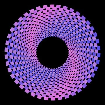 Abstract Square Spiral Ring Pattern with Purple Gradient Design Stock Illustration