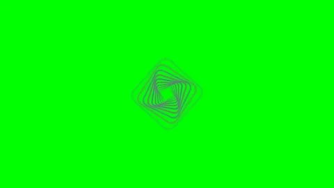 Abstract square spiral tunnel effect on a vibrant green background screen Stock Footage 340904520