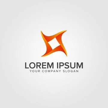 Abstract square sun logo on a black background. Solar energy sym Stock Illustration
