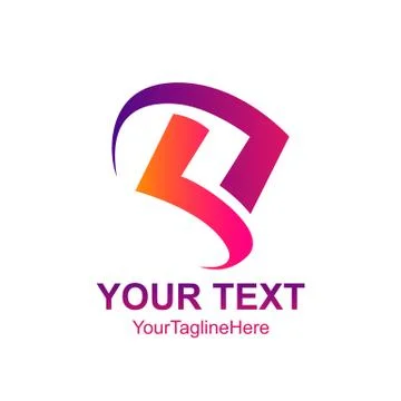 Abstract square swoosh vector logo design template element. Creative pink red Stock Illustration