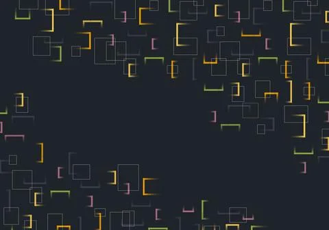 Abstract square tech futuristic design template pattern decoration. Illustrazione stock