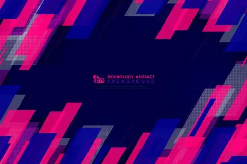 Abstract square tech line pattern design colorful futuristic artwork Stock Illustration