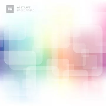 Abstract square transparent overlapping with colorful blurred background. Stock Illustration