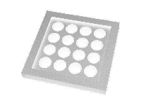 Abstract square tray icon with dotted halftone effect. Stock Illustration