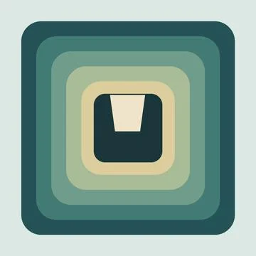 Abstract square tunnel background with concentric layers in shades of green.. Stock Illustration