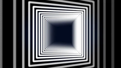 Abstract Square Tunnel. Motion background with moving geometric shapes Stock Footage 105963123