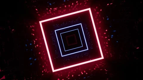Abstract square tunnel in a seamless loop. Stock Footage 288020208