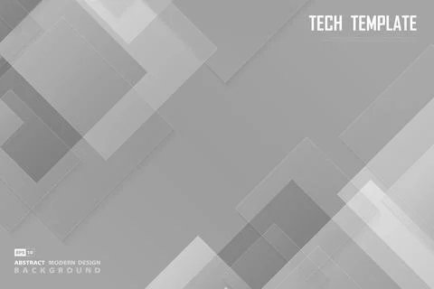 Abstract square white and gray technology template design background. Stock Illustration