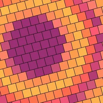 Abstract squared Colorful palette brick wall texture background with geometric d Stockillustratie