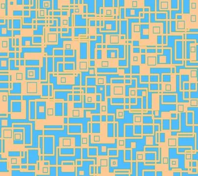 Abstract squares and rectangles pattern orange azure blue 库存插图