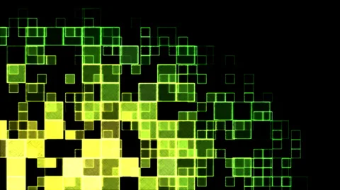 Abstract Squares Background Animation - Loop Yellow/Green Stock Footage 35169168