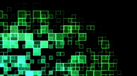 Abstract Squares Background Animation - Loop Blue/Green Video stock 35169276