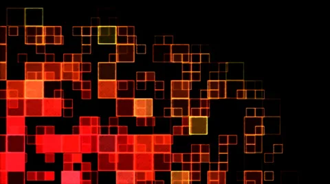 Abstract Squares Background Animation - Loop Red/Orange Stock Footage 35172320