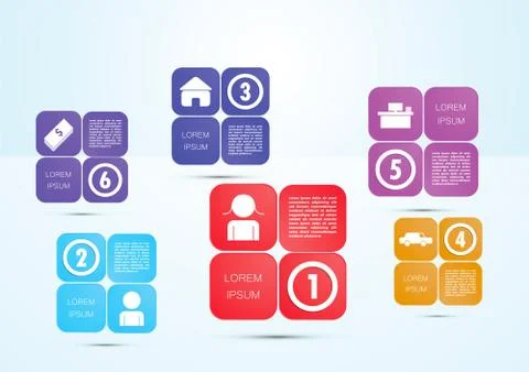 Abstract squares background illustration, Infogarphic template Stock Illustration