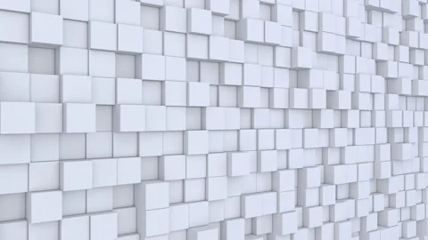 Abstract squares block waves animation 3d Stock Footage 156092760