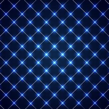 Abstract squares lines grid pattern with circles laser light on blue backgrou Stock Illustration