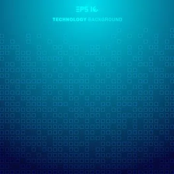 Abstract squares pattern futuristic transfer data on blue background technolo Stock Illustration