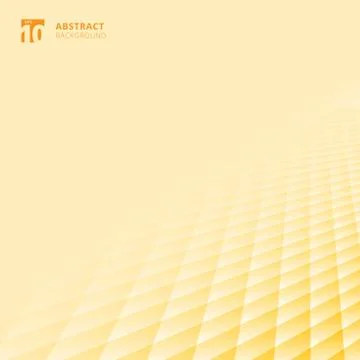 Abstract squares pattern geometric yellow and white color perspective backgro Stock Illustration
