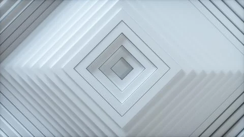 Abstract squares pattern with offset effect. Animation of white blank squares Stock Photos