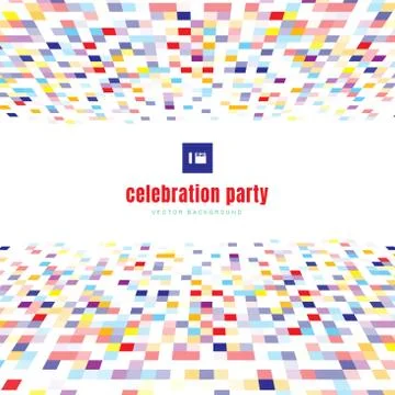 Abstract squares pattern perspective colorful color celebration party on whit Stock Illustration