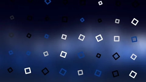 Abstract Squares Pattern Shimmering Lights in Deep Blue Setting Stock Footage 327945185