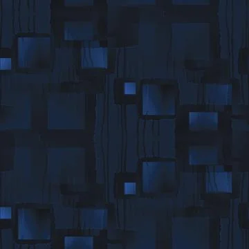 Abstract squares pattern with wavy lines black dark gray blue overlayin Stock Illustration