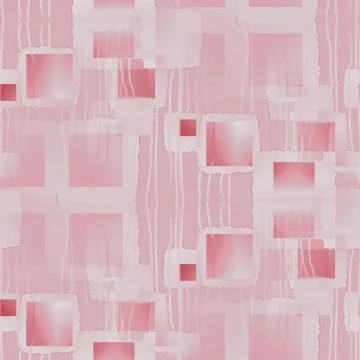 Abstract squares pattern with wavy lines pink red overlaying and blurre Stock Illustration