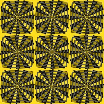 Abstract squares pattern yellow ocher gray black Stock Illustration
