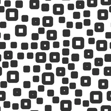Abstract squares vector seamless pattern on white Stock Illustration