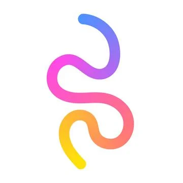 Abstract squiggle background with wavy gradient lines, colorful ribbon shapes Stock Illustration