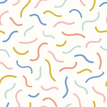 Abstract squiggle pattern design. Fun vector seamless repeat of wavy lines. 스톡 일러스트